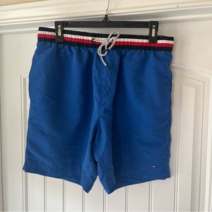 Tommy Hilfiger Men's Blue Swim Shorts size Large preppy summer polo